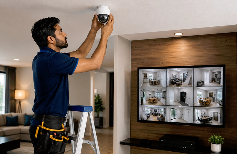 Indoor camera installation
