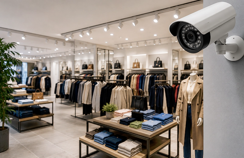 Retail security camera installation