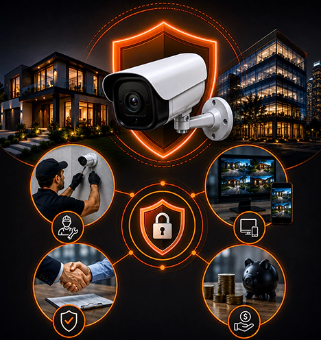 Professional security camera installation team in Houston