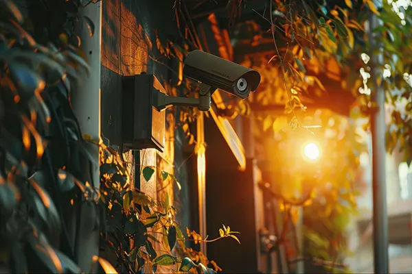 A CCTV camera deployed outside of the property.