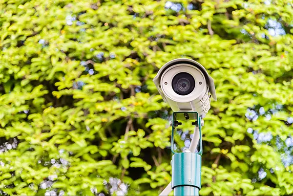 A pan-tilt-zoom (PTZ) camera.