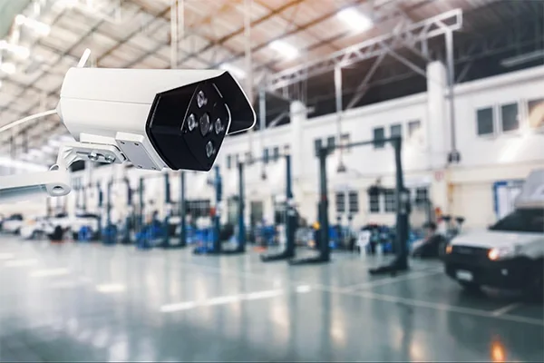 A security camera system in a commercial space